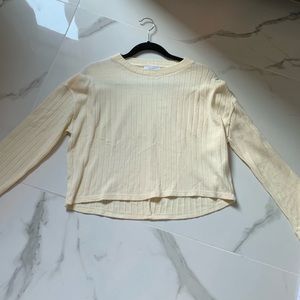 Zara Light Ribbed Sweater - Cream Color Size S